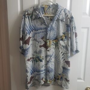 Vintage Avanti Eagle Print Hawaiian Shirt Size:XXL
